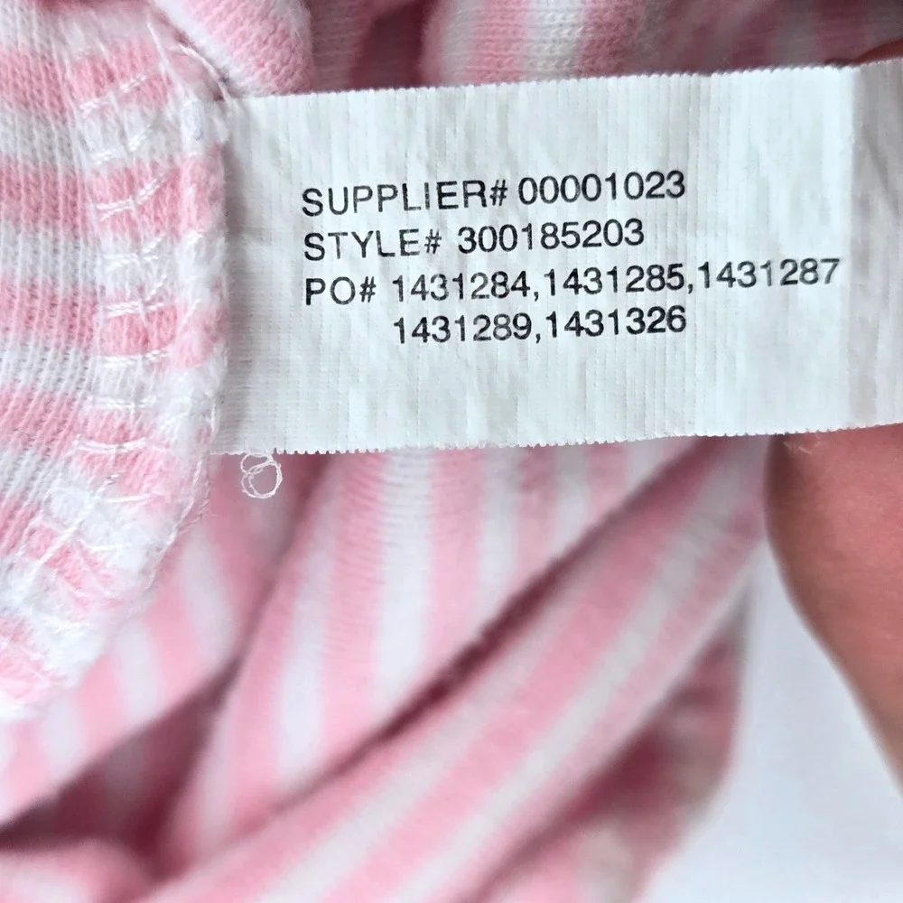 Polo Ralph Lauren Baby Girl‎ Pink White Striped Floral Ruffle Bubble Romper 6M